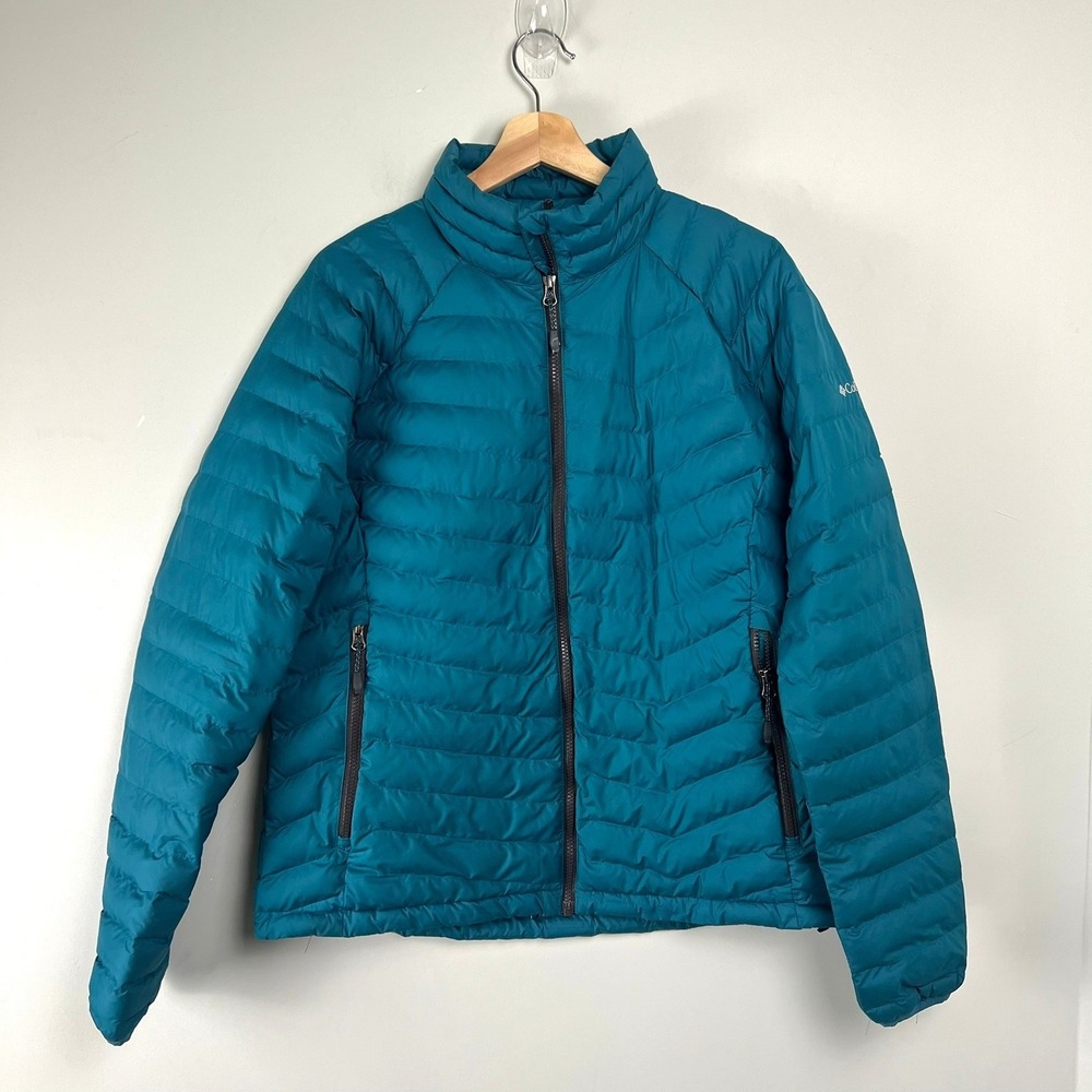 Columbia Womens XL Teal Blue Thermal Coil Quilted Puffer Interchange Jacket